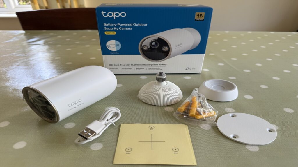 The Tapo C460 battery-powered outdoor security camera before installation.
